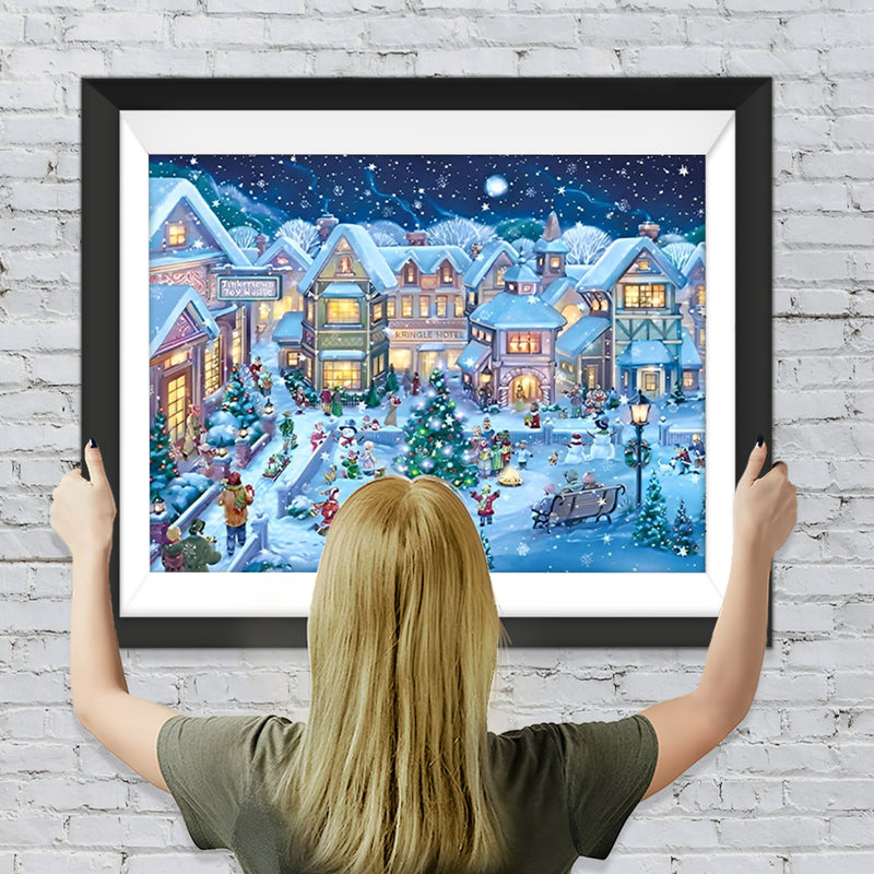 Weihnachten in einer kleinen Stadt Diamond Painting