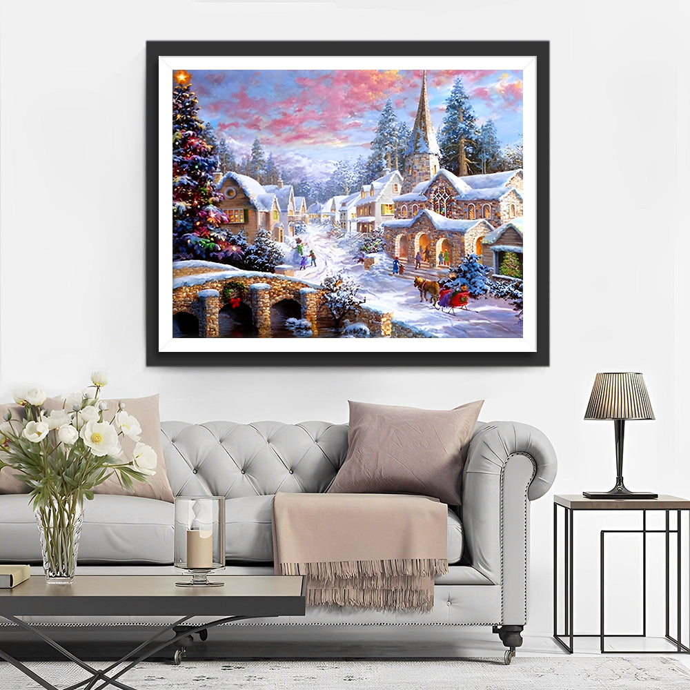 Weihnachten in einer Kleinstadt Diamond Painting