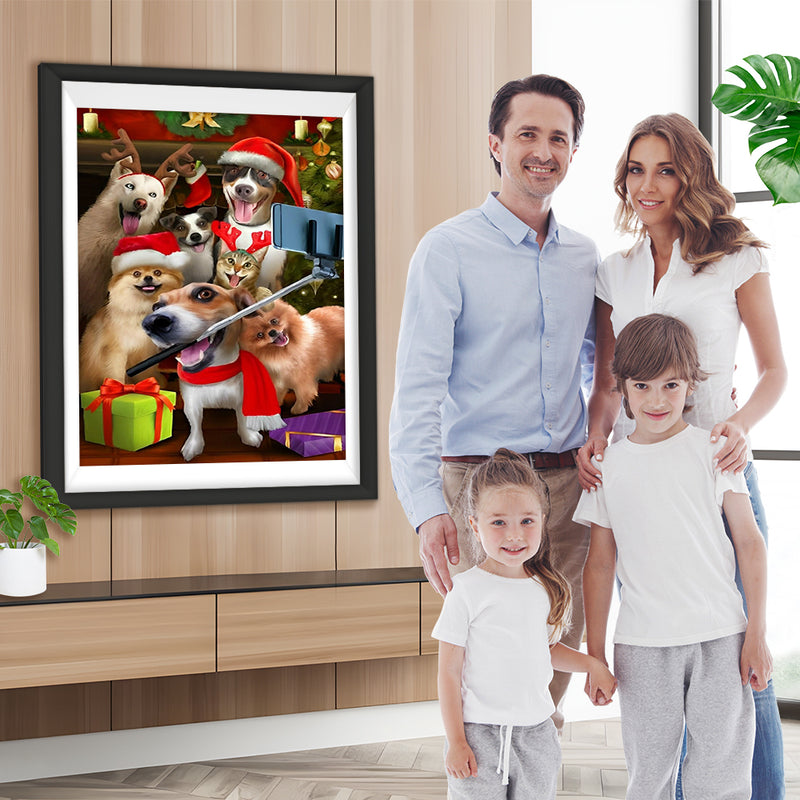 Weihnachten Katze Hunde Diamond Painting