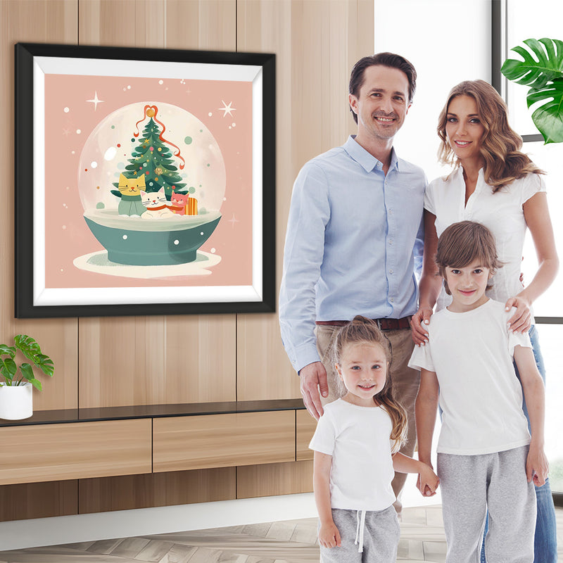 Weihnachten Katze Kristallkugel Diamond Painting