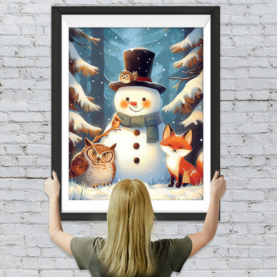 Weihnachten Schneemann Eule Fuchs Diamond Painting