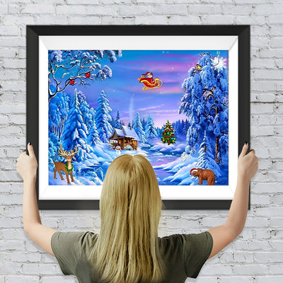 Weihnachten Schneewald Diamond Painting