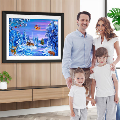 Weihnachten Schneewald Diamond Painting