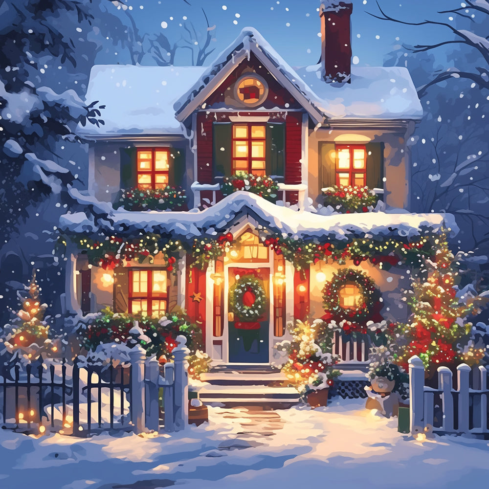 Weihnachts-Haus Diamond Painting