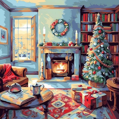 Weihnachtsatmosphäre im Haus Diamond Painting
