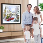 Weihnachtsbaum auf dem Wagen Diamond Painting