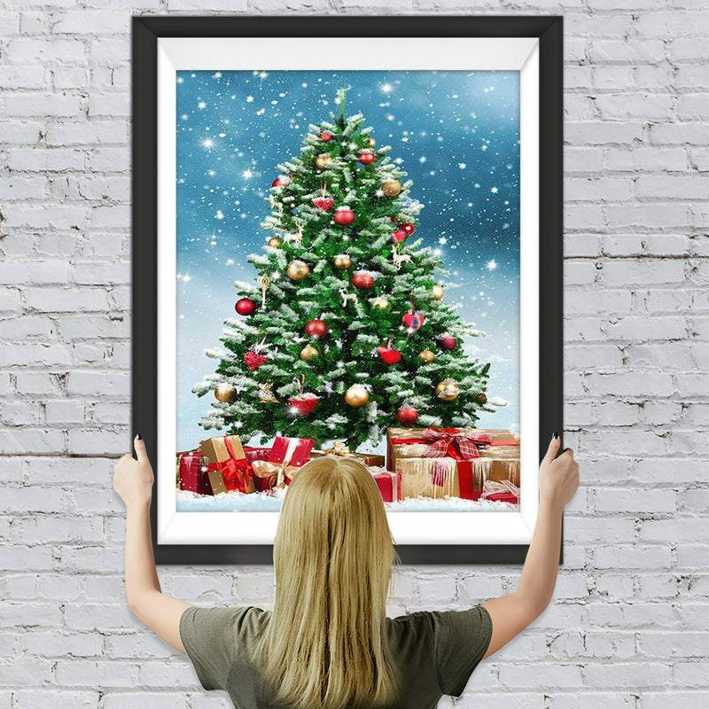 Weihnachtsbaum Geschenke Schnee Diamond Painting