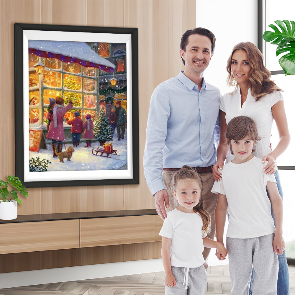 Weihnachtsbaum im Fenster Diamond Painting