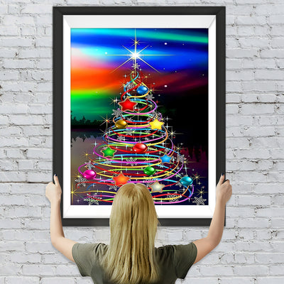 Weihnachtsbaum im Polarlicht Diamond Painting