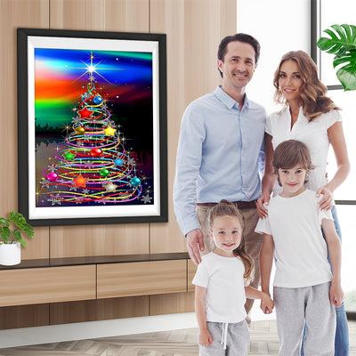 Weihnachtsbaum im Polarlicht Diamond Painting