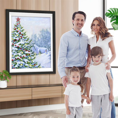 Weihnachtsbaum im Schnee Diamond Painting