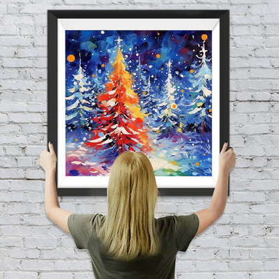Weihnachtsbaum im Schnee Diamond Painting