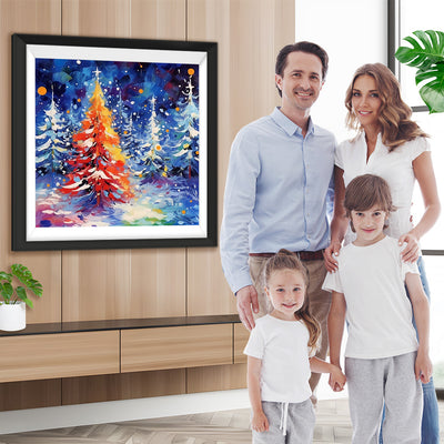 Weihnachtsbaum im Schnee Diamond Painting