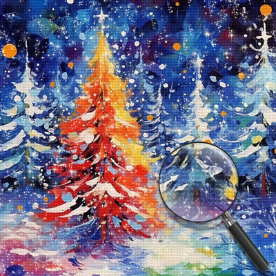 Weihnachtsbaum im Schnee Diamond Painting