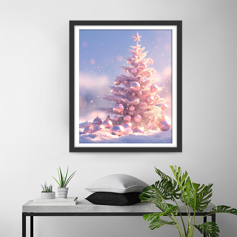 Weihnachtsbaum in Schnee Diamond Painting