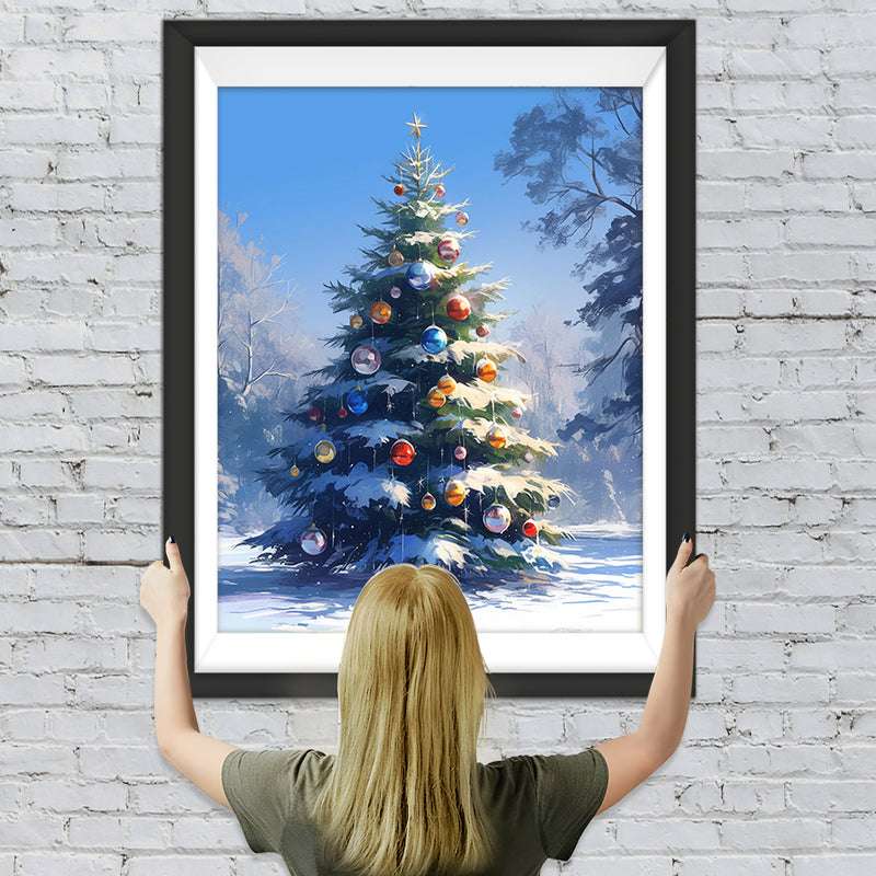 Weihnachtsbaum in Schnee Diamond Painting