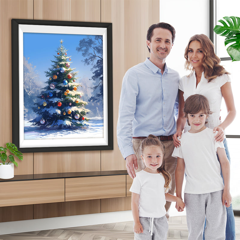 Weihnachtsbaum in Schnee Diamond Painting