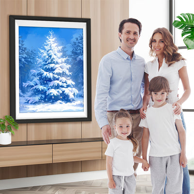 Weihnachtsbaum mit Schnee Diamond Painting