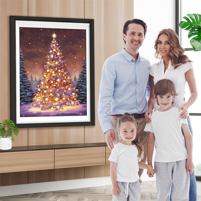 Weihnachtsbaum mit vielen Lichtern Diamond Painting