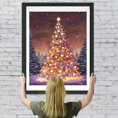 Weihnachtsbaum mit vielen Lichtern Diamond Painting