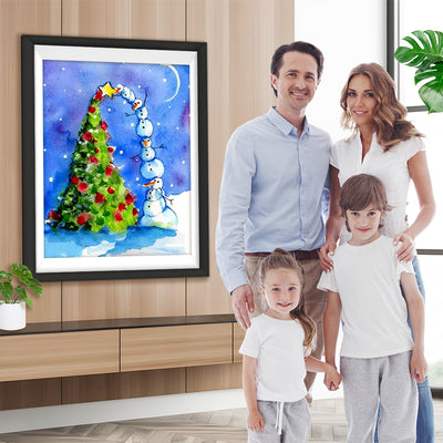 Weihnachtsbaum Schneemänner Diamond Painting