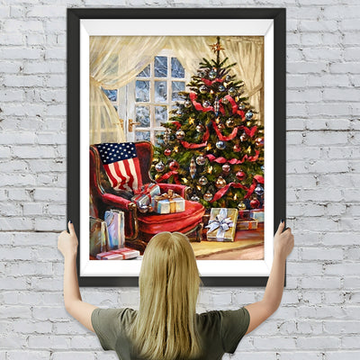 Weihnachtsbaum und Geschenke Diamond Painting