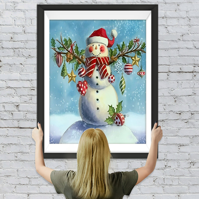 Weihnachtsbaum und Schneemann Diamond Painting