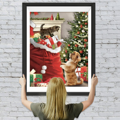 Weihnachtsgeschenke Katze Hund Diamond Painting