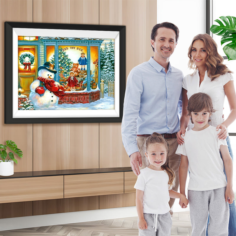 Weihnachtsgeschenke und Schneemann Diamond Painting