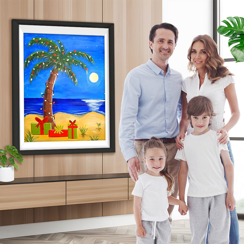 Weihnachtsgeschenke unter Kokospalme Diamond Painting