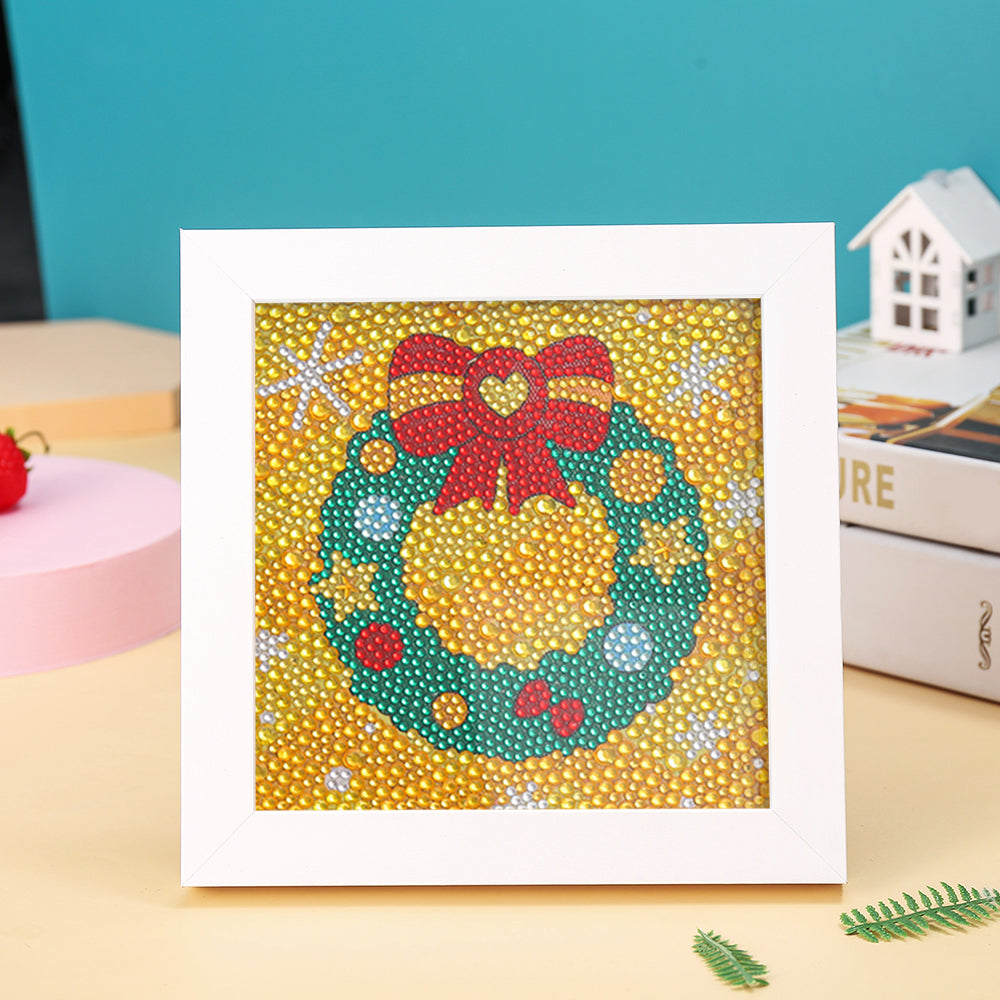 5D DIY Diamond Painting Weihnachtskranz - Bastelset Für Festliche Tür- & Wanddekoration