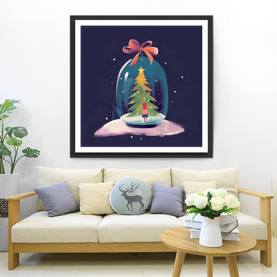 Weihnachtsmädchen-Kristallkugel Diamond Painting