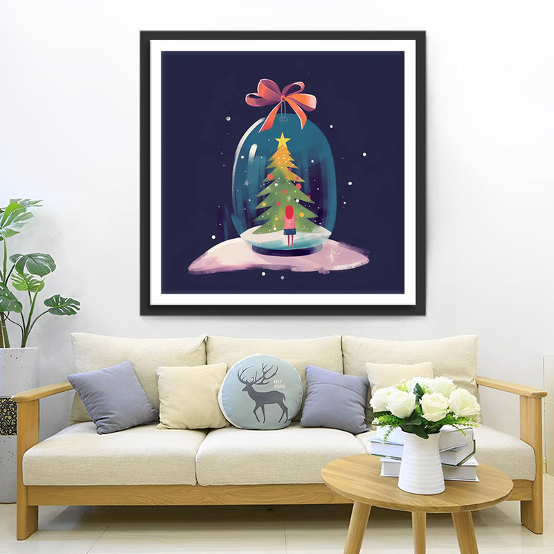 Weihnachtsmädchen-Kristallkugel Diamond Painting