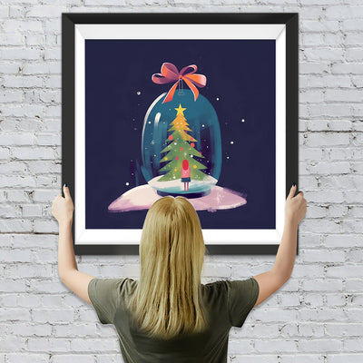 Weihnachtsmädchen-Kristallkugel Diamond Painting
