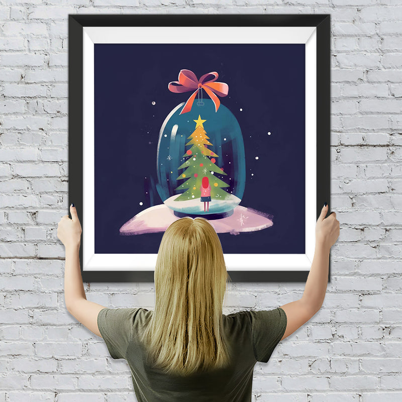 Weihnachtsmädchen-Kristallkugel Diamond Painting