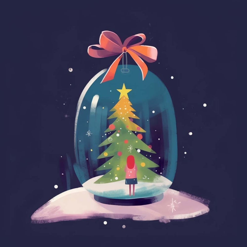 Weihnachtsmädchen-Kristallkugel Diamond Painting
