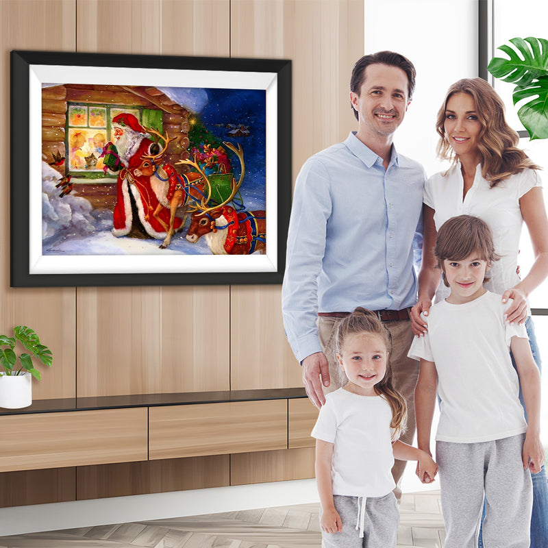 Weihnachtsmann Elch Diamond Painting