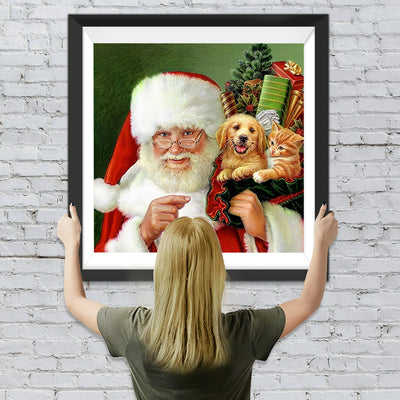 Weihnachtsmann Geschenke Tiere Diamond Painting