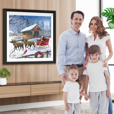 Weihnachtsmann im Schnee Diamond Painting