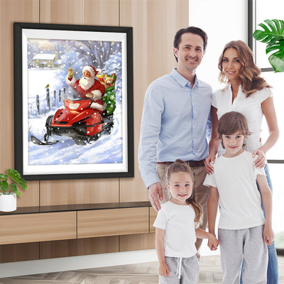 Weihnachtsmann im Schnee Diamond Painting