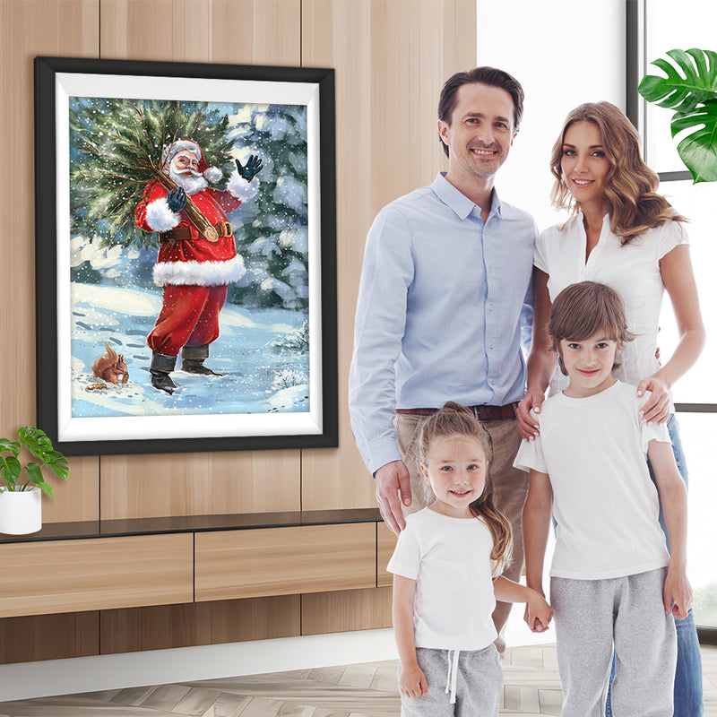 Weihnachtsmann im Schnee Diamond Painting