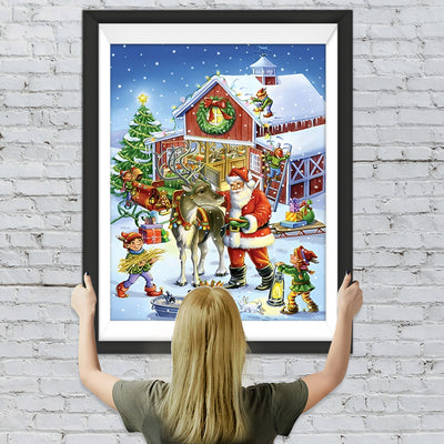 Weihnachtsmann Kinder Rentier Diamond Painting