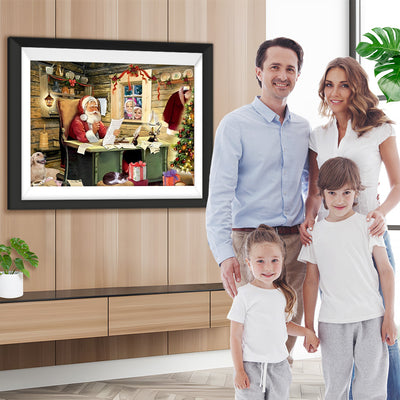 Weihnachtsmann, Kinder und Geschenkeliste Diamond Painting