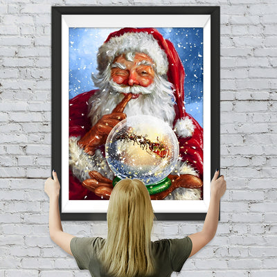 Weihnachtsmann Kristallkugel Diamond Painting