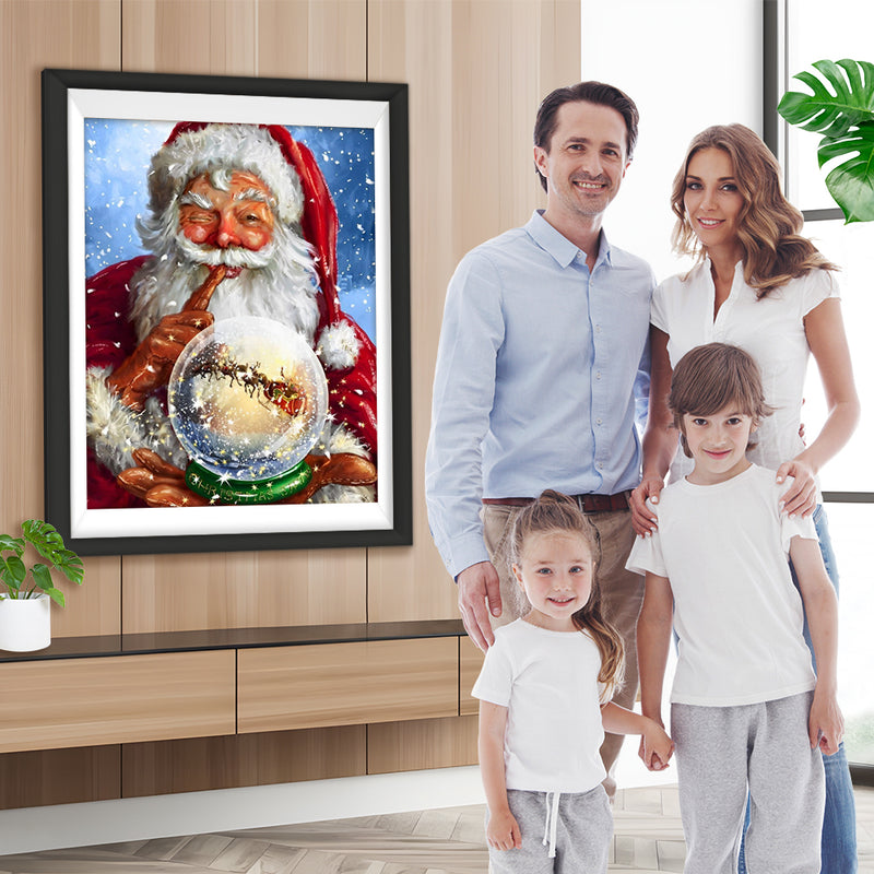 Weihnachtsmann Kristallkugel Diamond Painting