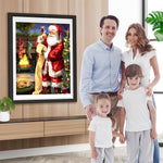 Weihnachtsmann mit der Wunschliste Diamond Painting