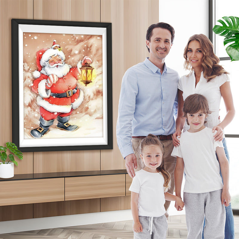 Weihnachtsmann mit einer Lampe Diamond Painting