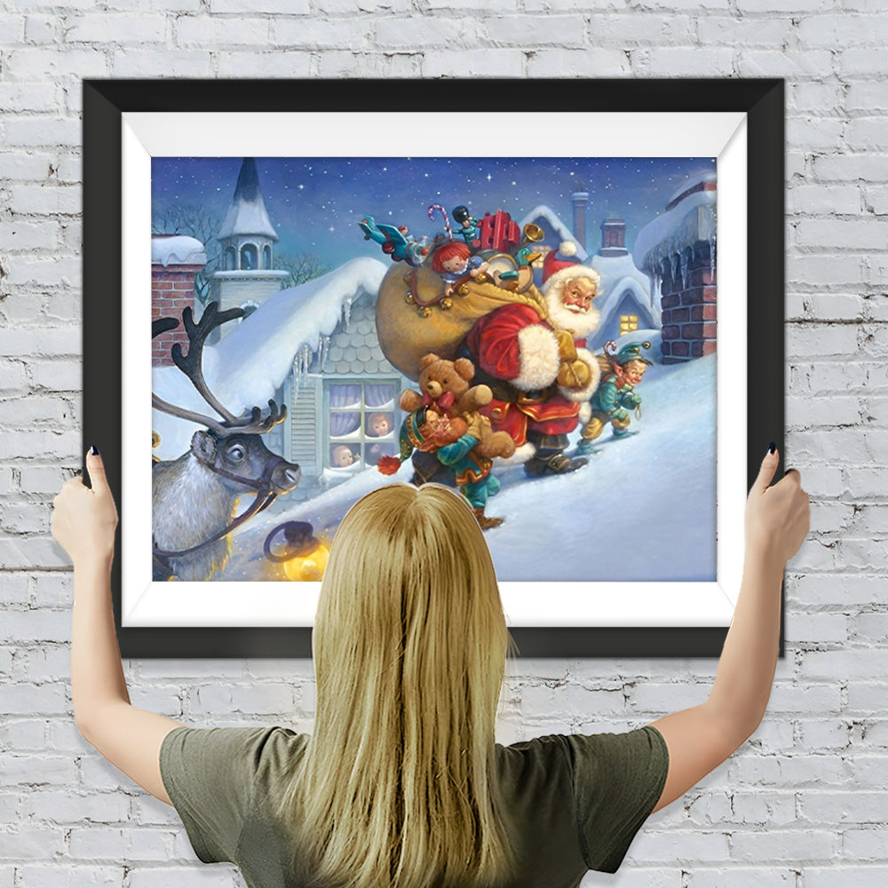 Weihnachtsmann mit Geschenken Diamond Painting