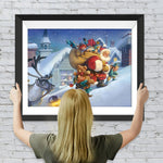 Weihnachtsmann mit Geschenken Diamond Painting
