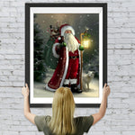 Weihnachtsmann mit Geschenken und Fuchs Diamond Painting